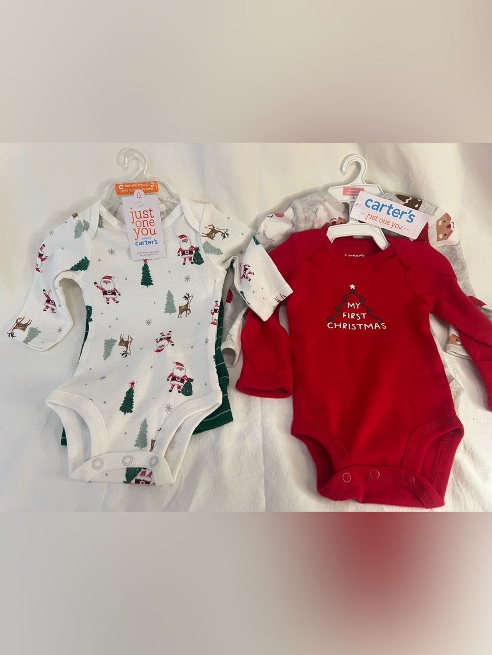 Carter's Baby Christmas sets- Red green & White Holiday sets